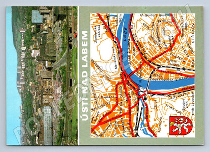 Pohlednice Ústí nad Labem panoramatická mapa města (P1879)