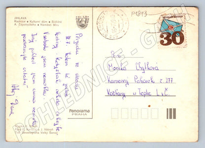 Pohlednice Jihlava mapa fotografie 1970 PP (P1893)