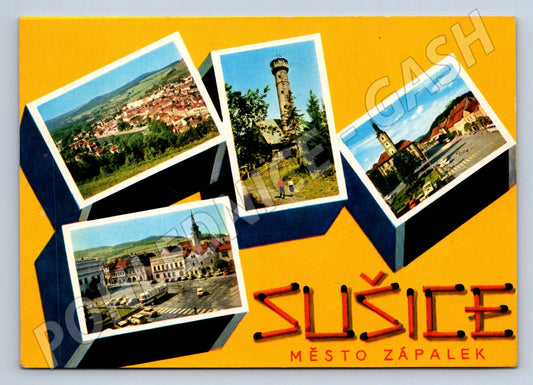 Pohlednice Sušice město zápalek více záběrů (P1914)