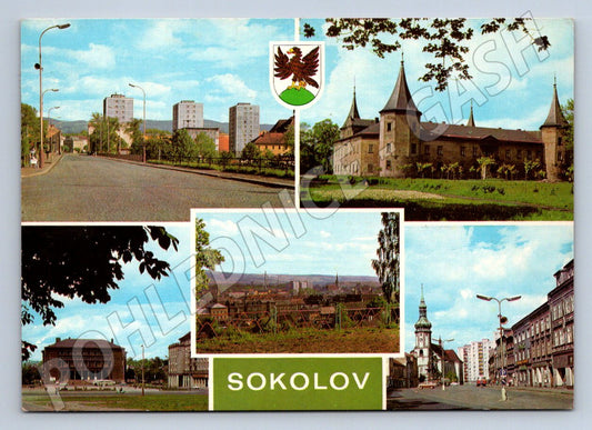 Pohlednice Sokolov koláž památek PP (P1915)