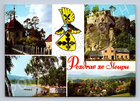 Pohlednice Sloup v Čechách skalní hrad koupaliště koláž 1971 (P1916)