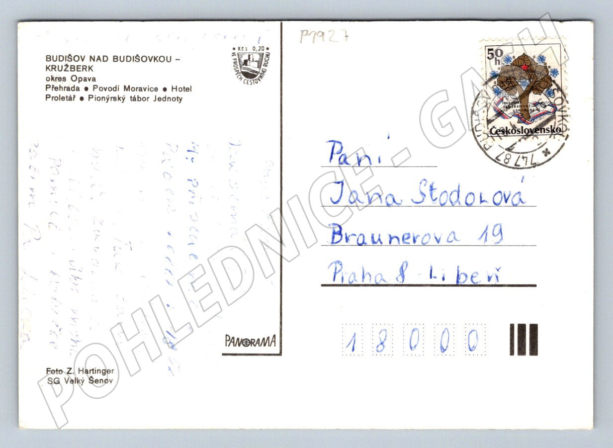 Pohlednice Kružberk pozdrav přehrada ČSR PP (P1927)