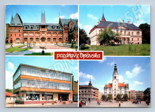 Pohlednice Opavsko pozdrav koláž památek PP ČSSR 1989 (P1944)