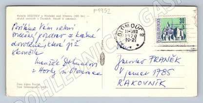 Pohlednice Bezdrev u Hluboké nad Vltavou plachetnice 1970 (P1952)