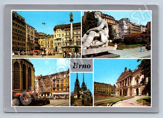 Pohlednice Brno koláž památek zn ČSSR (P1957)
