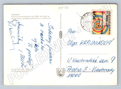 Pohlednice Hřensko Pravčická brána lodě kostel 1977 (P1977)