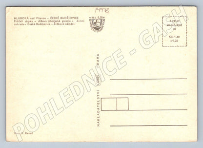 Pohlednice Hluboká nad Vltavou a České Budějovice zimní zahrad (P1978)