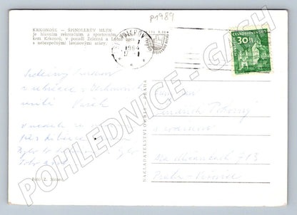 Pohlednice Krkonoše Špindlerův Mlýn zimní 1964 (P1989)