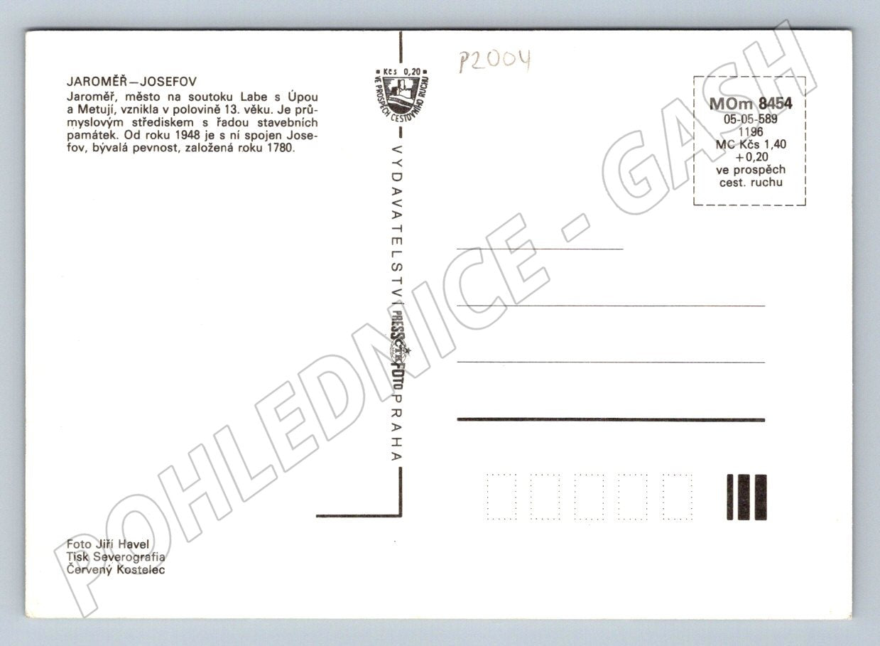 Pohlednice Jaroměř Josefov koláž památek (P2004)
