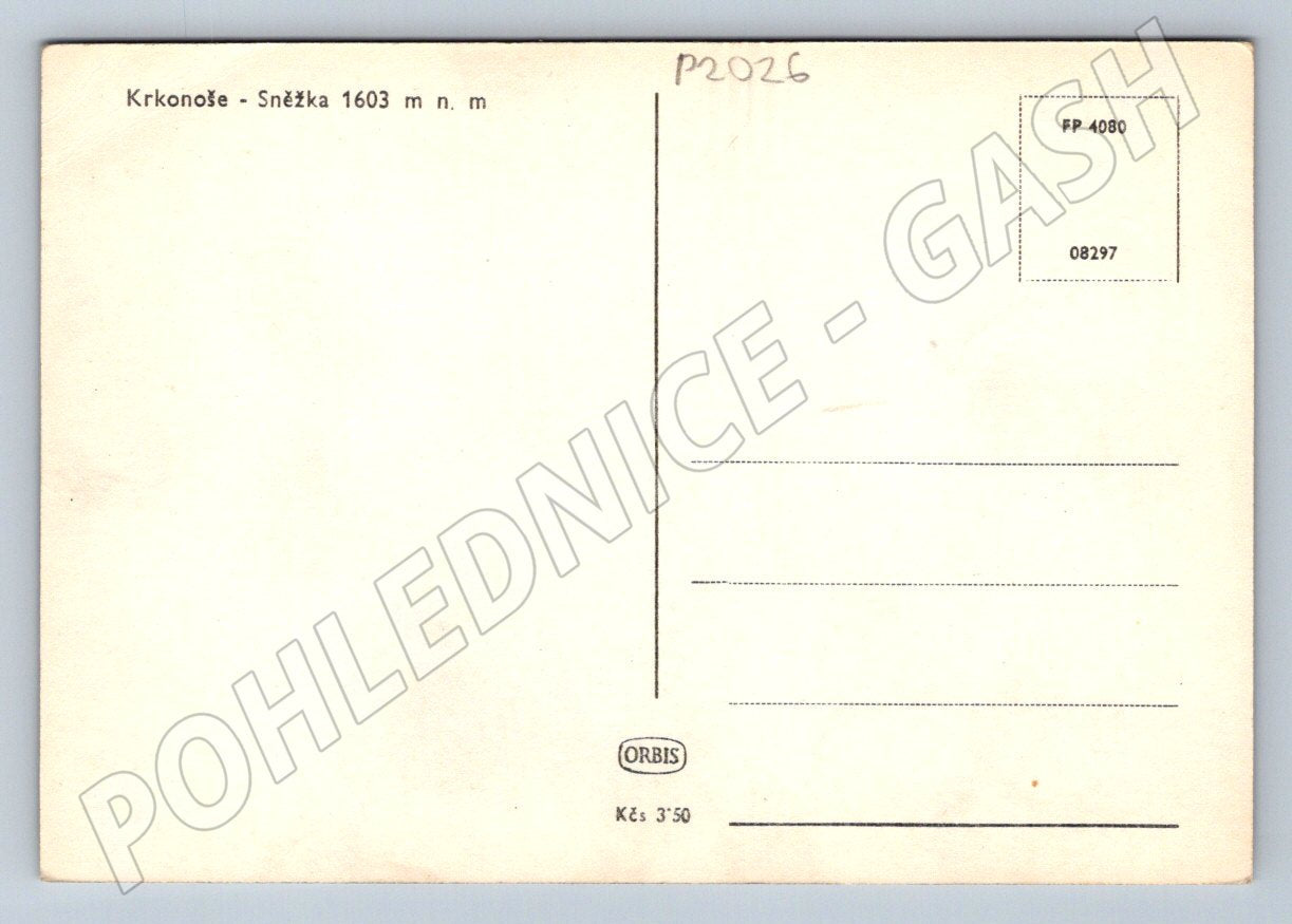 Pohlednice Krkonoše Sněžka Orbis (P2026)
