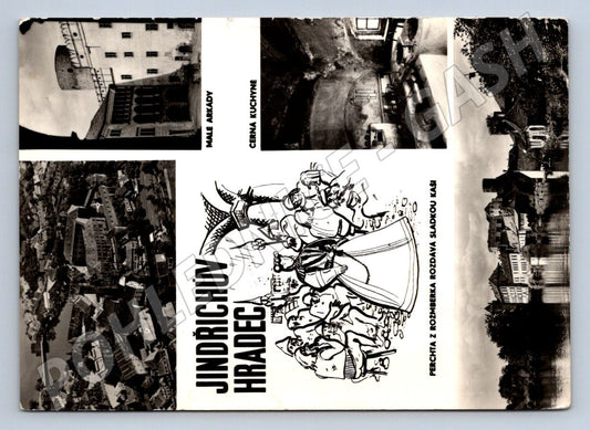 Pohlednice Jindřichův Hradec zámek panorama PP 1950 (P2028)