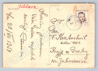 Pohlednice Dolní Cerekev květnaté pole PP 1951 (P2031)