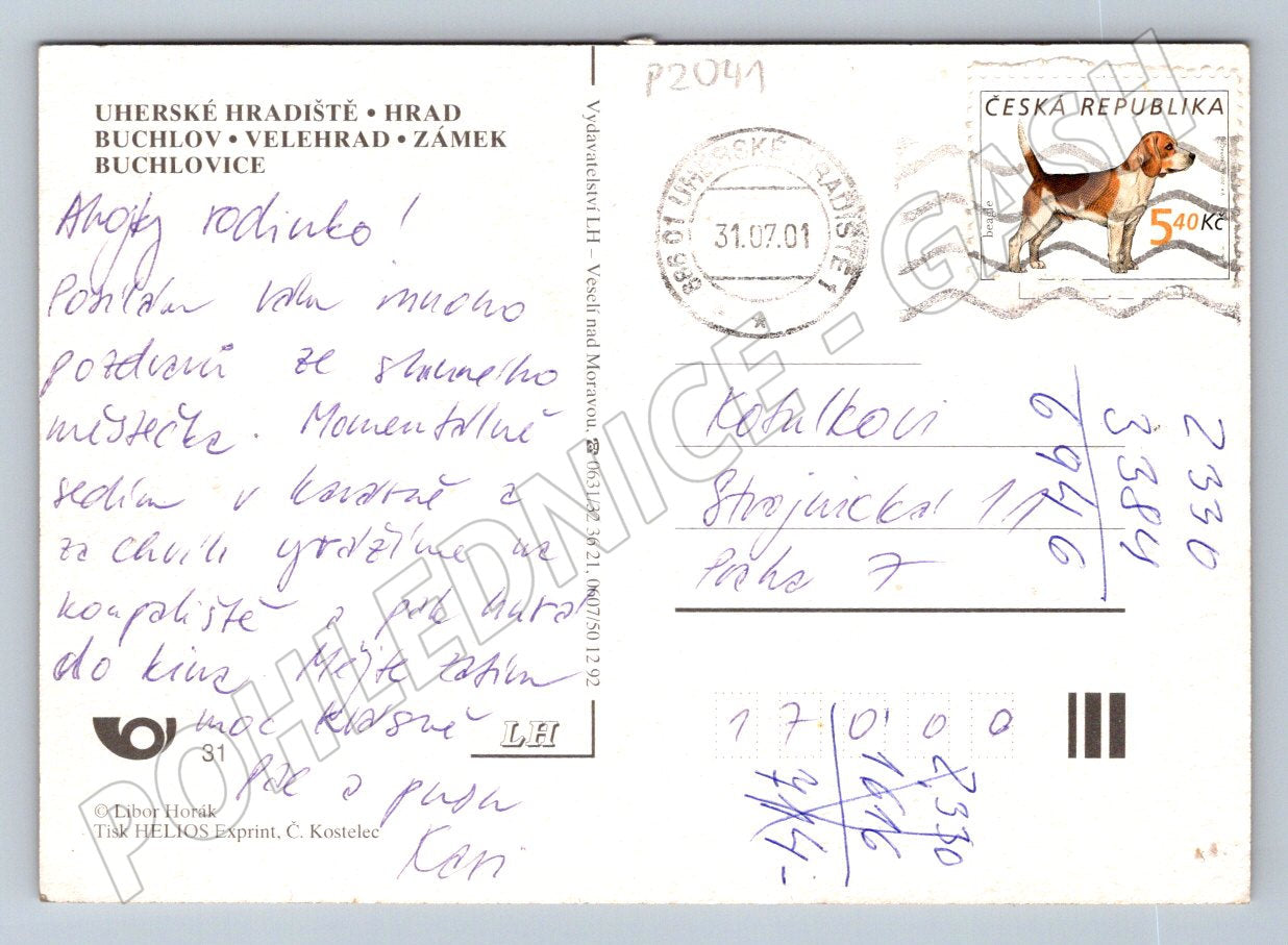 Pohlednice Uherské Hradiště Velehrad Buchlovice PP 2001 (P2041)