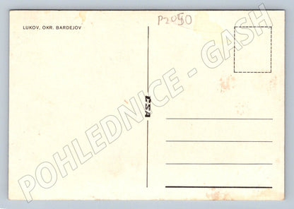 Pohlednice Lukov okres Bardejov dřevěný kostel Slovensko (P2050)