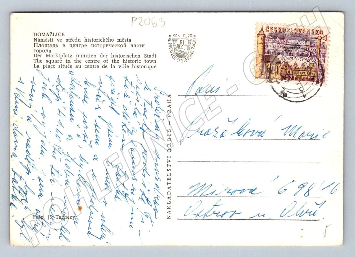 Pohlednice Domažlice historické náměstí (P2063)