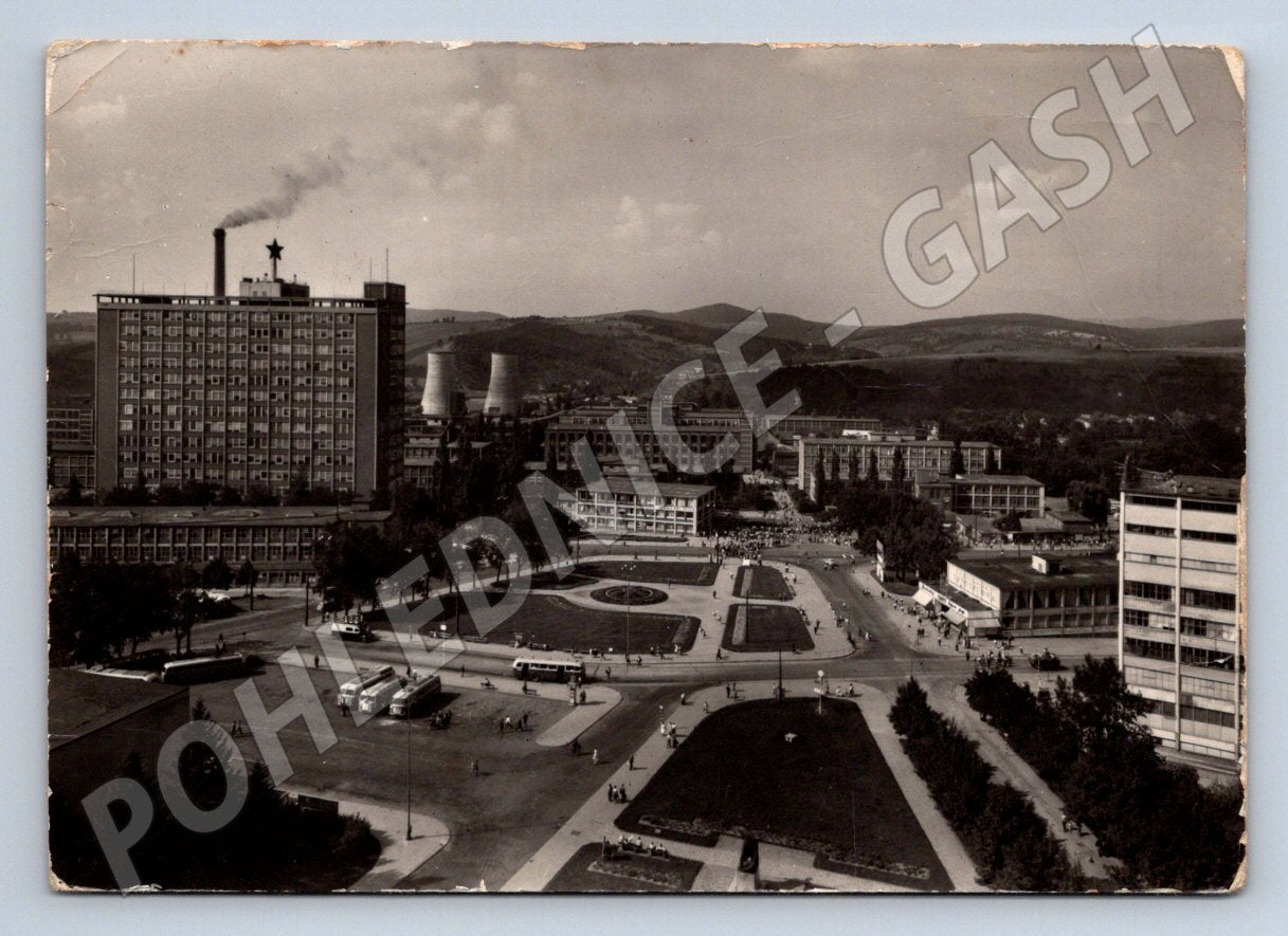 Pohlednice Zlín Gottwaldov Náměstí Práce ČB 1963 (P2069)