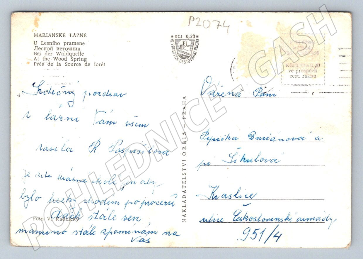 Pohlednice Mariánské Lázně U Lesního pramene (P2074)