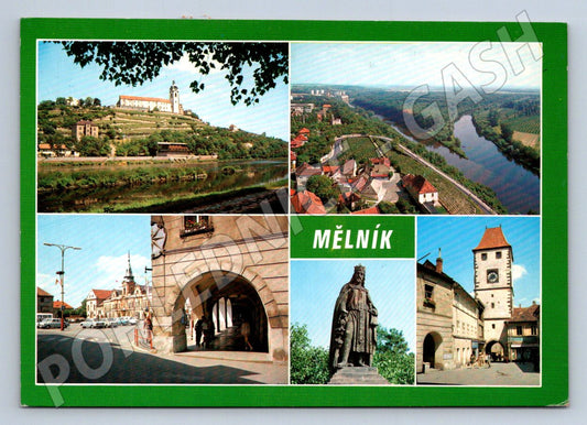 Pohlednice Mělník výhled na město 1971 (P2081)
