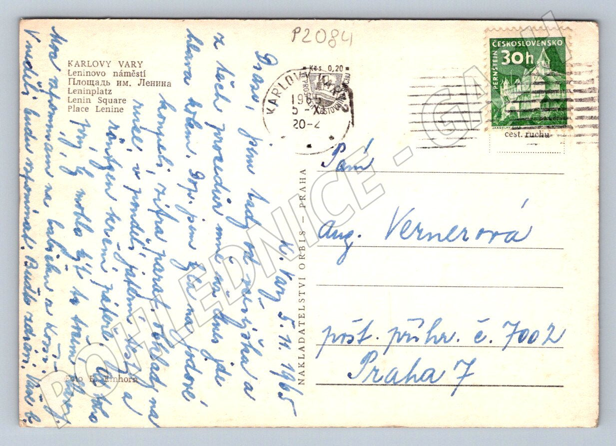 Pohlednice Karlovy Vary letecký pohled PP (P2084)