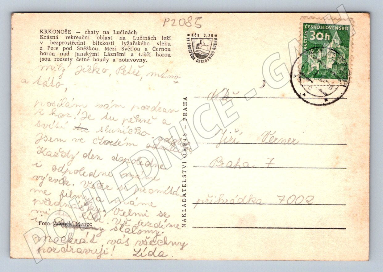 Pohlednice Krkonoše Chaty na Lučinách zimní PP (P2085)
