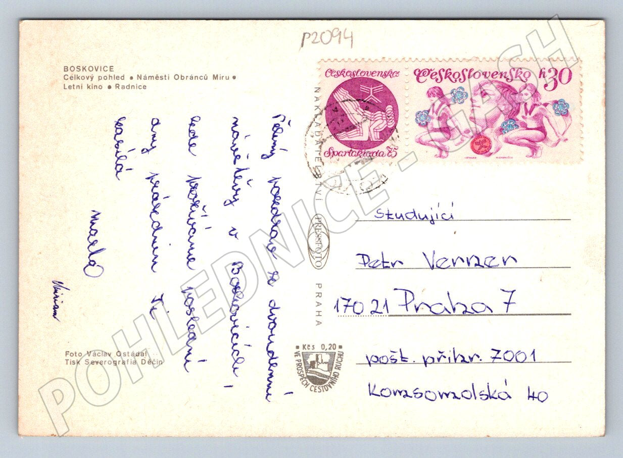 Pohlednice Boskovice více záběrů ČSR (P2094)
