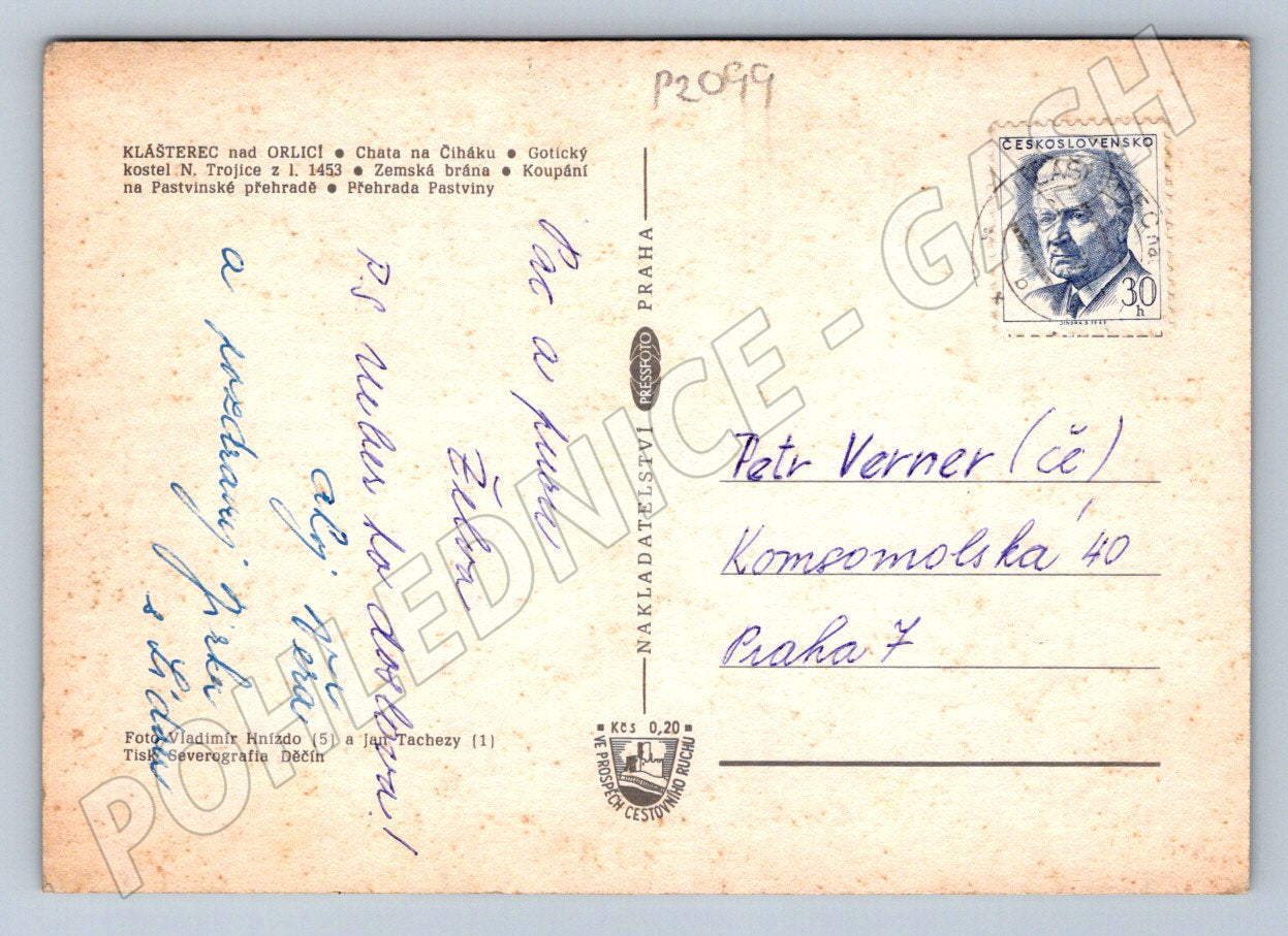 Pohlednice Klášterec Čihák Orlické hory PP (P2099)