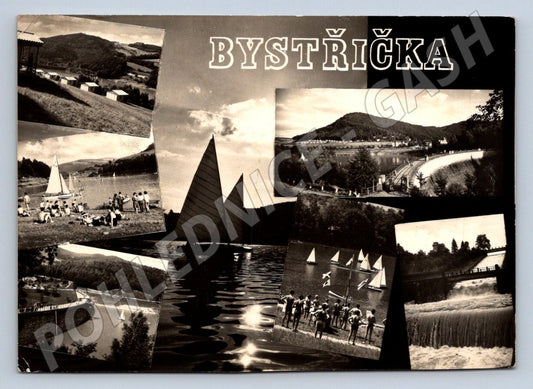Pohlednice Bystřička Valašsko přehrada 1971 (P2101)