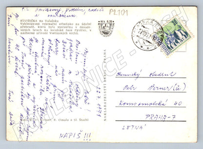Pohlednice Bystřička Valašsko přehrada 1971 (P2101)