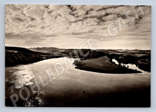 Pohlednice Slapská přehrada vyhlídka nad Novou Rabyní 1945 (P2104)