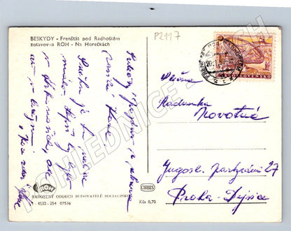 Pohlednice Beskydy Frenštát ROH Na Horéčkách zimní ČSR (P2117)
