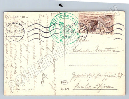 Pohlednice Ještěd zimní krajina raz 1953 (P2119)