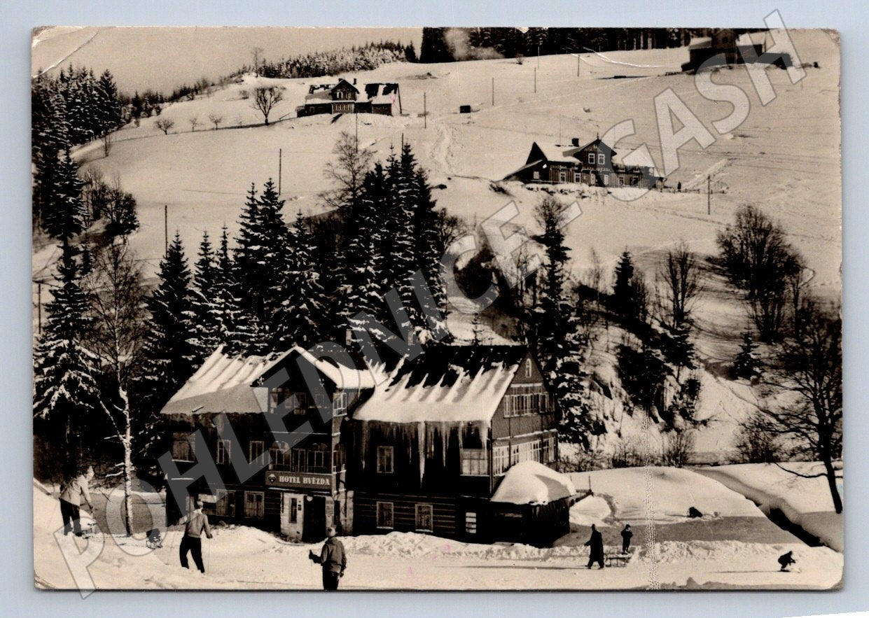 Pohlednice Krkonoše Pec pod Sněžkou Hotel Hvězda 1951 (P2122)