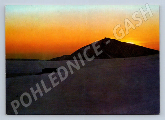 Pohlednice Krkonoše Sněžka východ slunce (P2124)