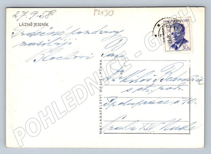 Pohlednice Lázně Jeseník Priessnitzovo sanatorium 1958 Orbis (P2130)
