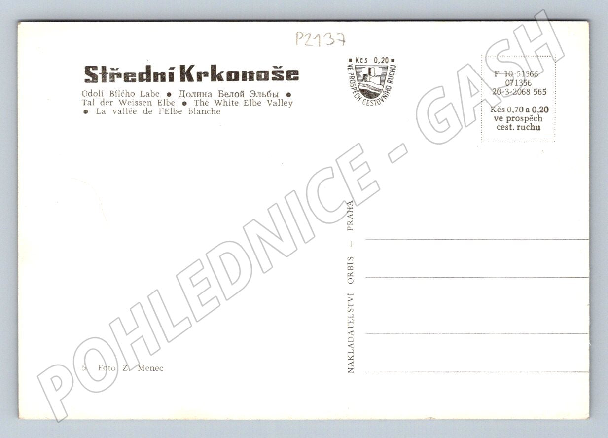 Pohlednice Střední Krkonoše Údolí Bílého Labe ČB (P2137)
