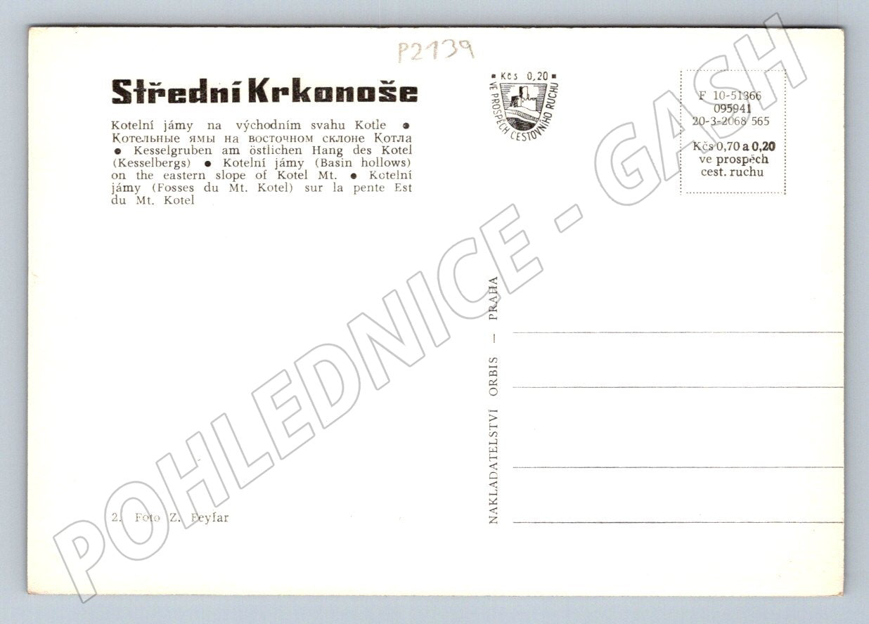 Pohlednice Krkonoše Kotelní jámy Z Feyfar (P2139)