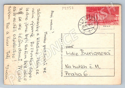 Pohlednice Kladno obytné domy zástavba 1951 (P2157)