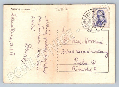Pohlednice Šumava Hojšova Stráž raz 1958 (P2167)