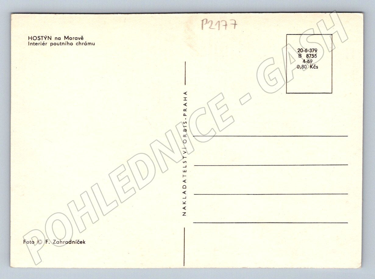 Pohlednice Hostýn interiér poutního chrámu (P2177)
