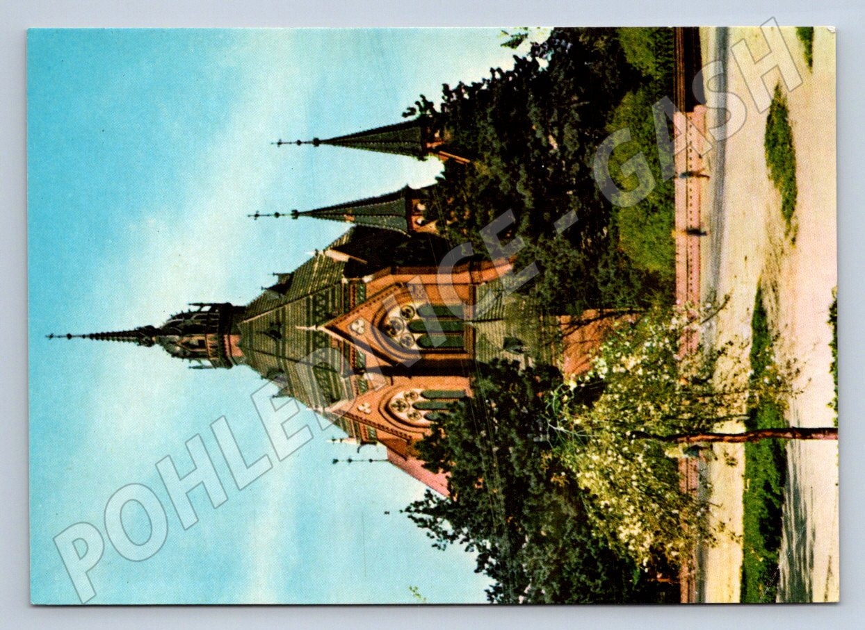 Pohlednice Poštovna Novogotický kostel 1894 barevná (P2180)