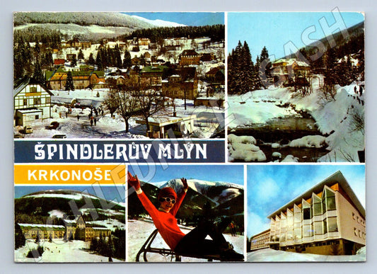 Pohlednice Špindlerův Mlýn Krkonoše zimní 1984 (P2184)
