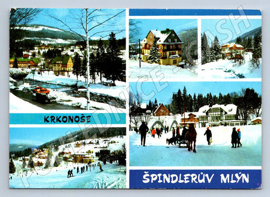 Pohlednice Krkonoše Špindlerův Mlýn zimní Pressfoto PP (P2185)