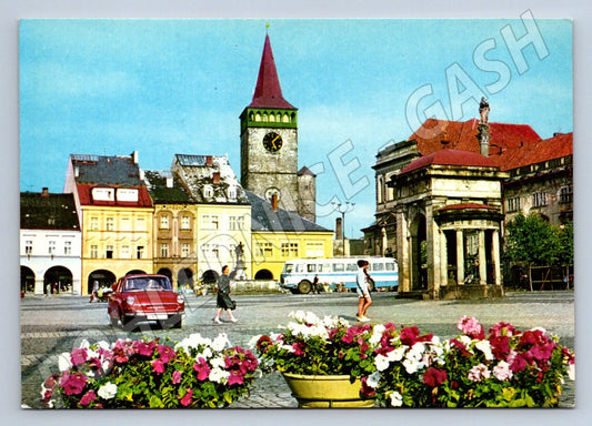 Pohlednice Jičín náměstí velký formát 70 léta (P2189)