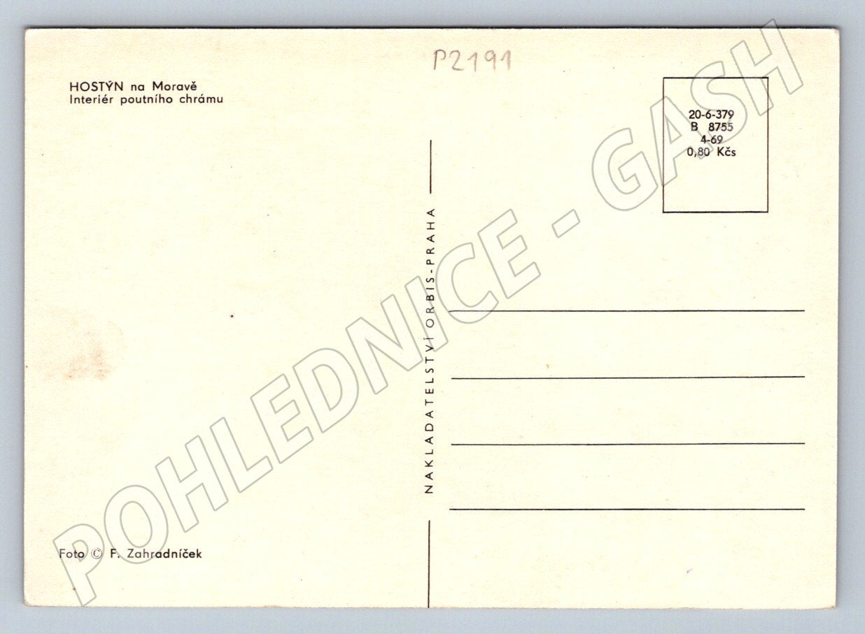 Pohlednice Hostýn interiér poutního chrámu (P2191)