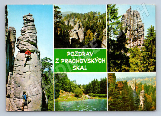 Pohlednice Prachovské skály pozdrav víceobrázková Český ráj (P2196)