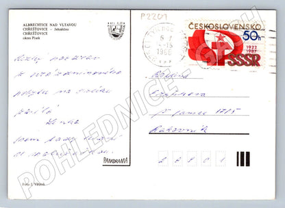 Pohlednice Jehnědno Albrechtice Chřeštovice okres Písek 1986 (P2201)