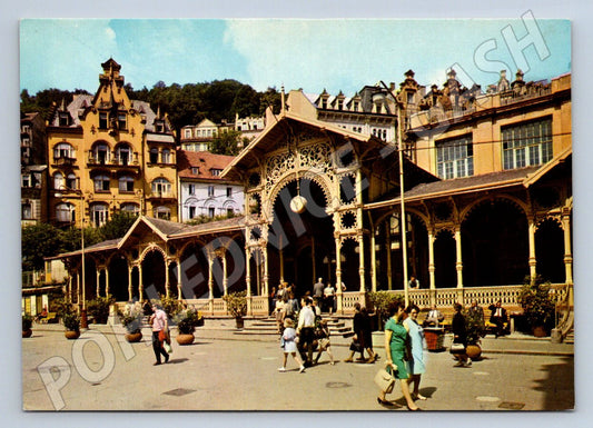 Pohlednice Karlovy Vary Tržní kolonáda cca 1950 (P2203)
