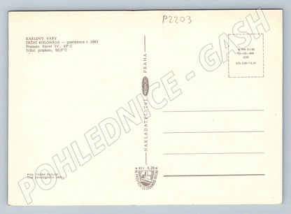 Pohlednice Karlovy Vary Tržní kolonáda cca 1950 (P2203)