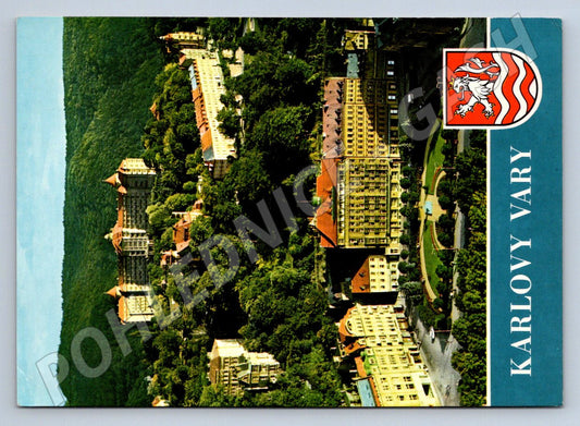 Pohlednice Karlovy Vary celkový pohled sanatorium Imperial (P2204)
