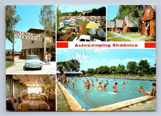 Pohlednice Autocamping Strážnice koupaliště 1980 (P2210)